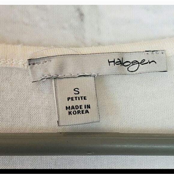 HALOGEN Cream Ruffle-Front Tank Top Small Petite - Picture 4 of 5